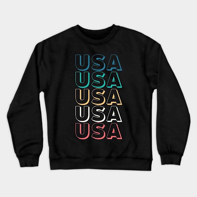 USA TRENDY ATHLETIC STYLE U.S.A INDEPENDENCE DAY 4TH JULY T Crewneck Sweatshirt by CoolFactorMerch